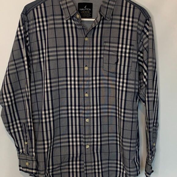 Nautica Plaid Button Down Long Sleeve Shirt - Picture 1 of 5